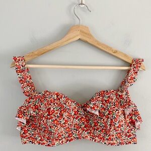 J.Crew Floral Red Women's Underwire Bikini, 36D